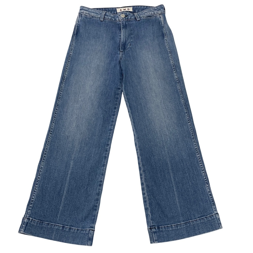 AMO Womens High Rise Wide Leg Jeans Size 28 Relaxed Baggy Timeless Classic